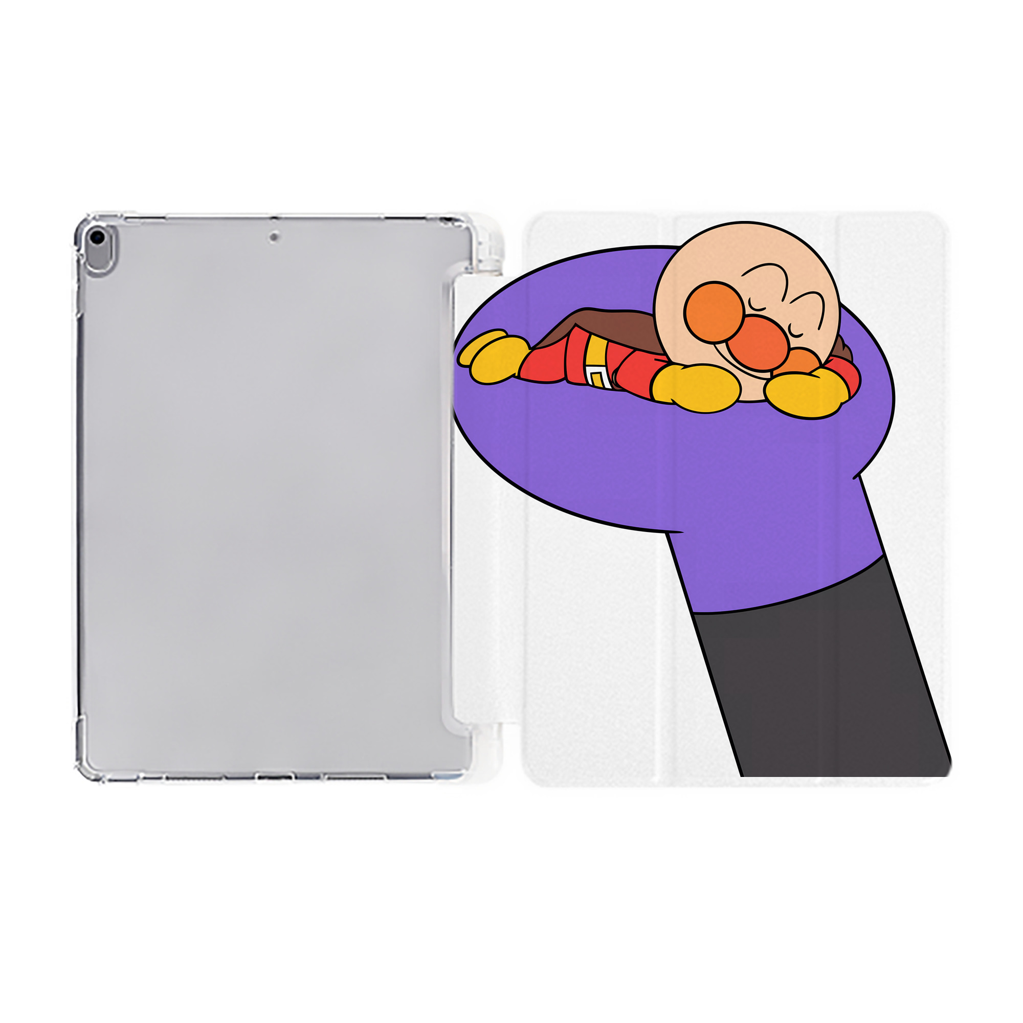 （画像用） アンパンマン Anpanman IPad ケース ペン収納付き 三つ折りスタンド PUレザー×シリコン 対応機種9.5/10.5/10.9インチ